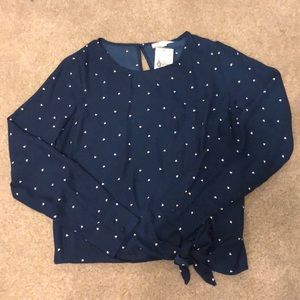 Socialite Heart Polka Dot Long Sleeve Blouse!